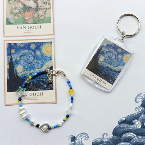 Starry night inspired 💫 Bracelet & acrylic keychain 💙 DM/whatsapp to place your order 💌 Price - Bracelet - ₹110/- Keychain - ₹170/- Tags 🏷️ #smallbusiness #fyp #explorepage #explore #starrynight #bracelets #keychain #vincentvangogh #beadedjewelry #beadedbracelets #acrylickeychain Acrylic Keychain Ideas, Kawaii Store, Acrylic Keychains, Place Your Order, Acrylic Keychain, Glass Beaded Bracelets, Ideas Aesthetic, Graduation Party, Starry Night