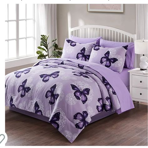 Twin Size Comforter, Cama Queen Size, Kids Shared Bedroom, Butterfly Bedding, Twin Comforter Sets, Bed Comforter Sets, Full Bedding Sets, Shared Bedroom, Patterned Bedding