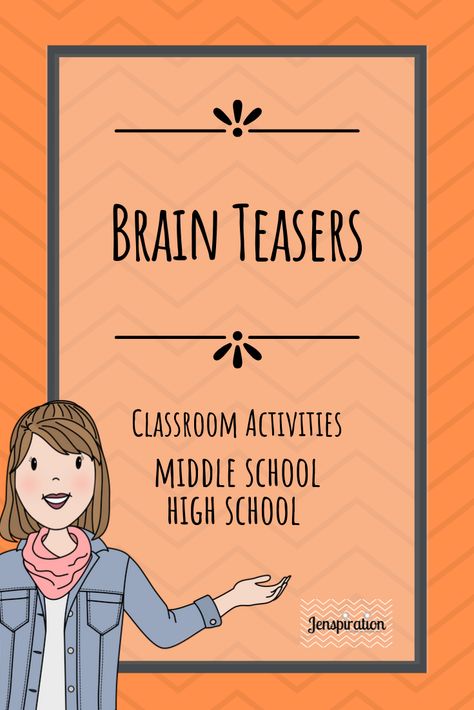 Brain Teasers For Middle School Students, Middle School Brain Teasers, Brain Breaks For High School, Critical Thinking Activities High School, Homework Hacks, Teaching Growth Mindset, Interactive Student Notebooks, Literature Lessons, Middle School Activities