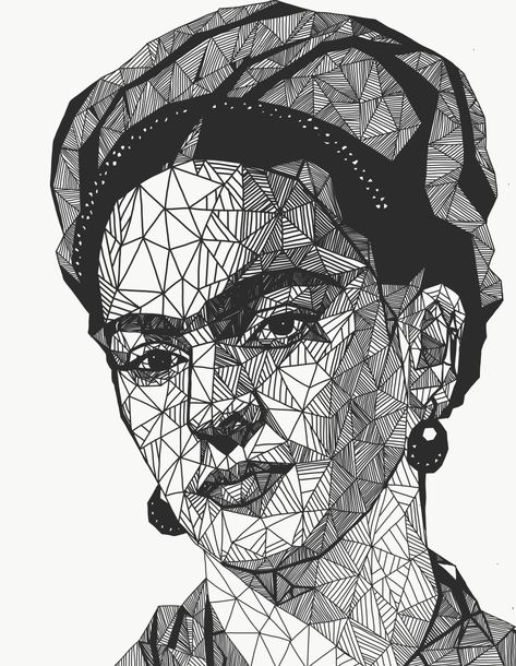 Portrait Techniques, Geometric Face, Geometric Portrait, Illusion Drawings, Personalized Art, Hand Embroidery Flowers, Personalize Art, Zentangle Art, Pen Art