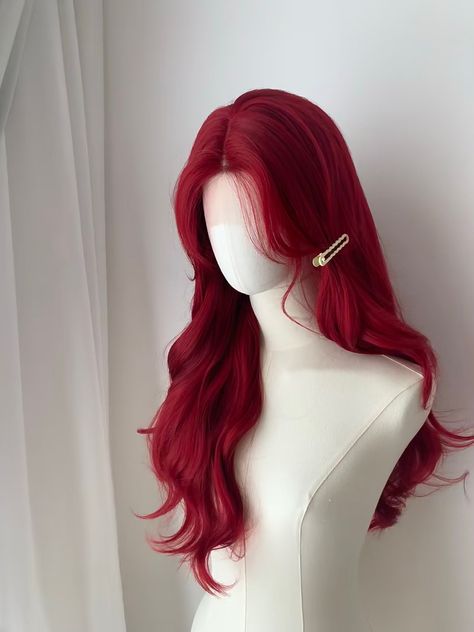 Red Hair Wig, Red Wig, Red Hairstyles, Bright Red Hair Dye, Model Hair Color, Red Hair Makeup, Hair Mannequin, Bright Blue Hair, Light Red Hair