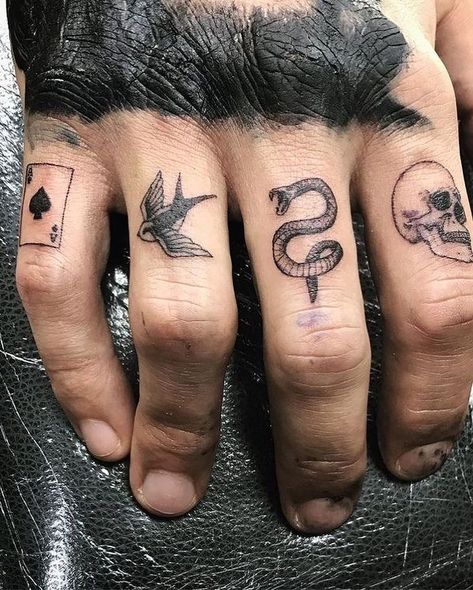 Knuckle Tattoos For Guys, Skull Finger Tattoos, Men Finger Tattoos, Middle Finger Tattoo, Cool Finger Tattoos, Herren Hand Tattoos, Middle Finger Tattoos, Small Finger Tattoos, Finger Tats