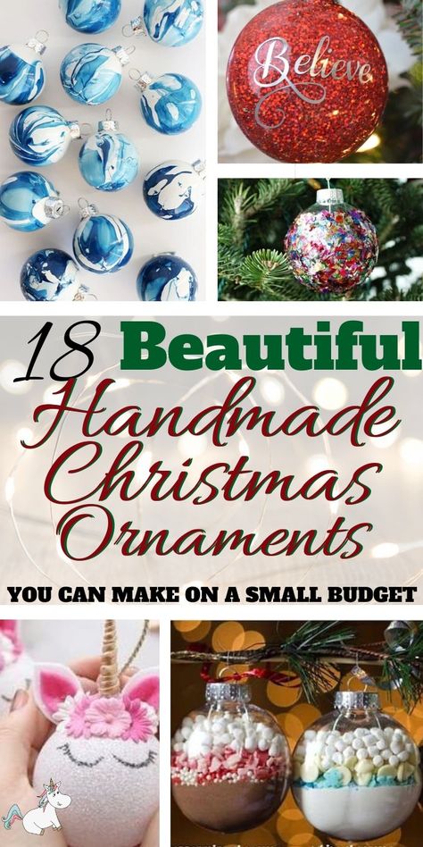 18 Beautiful Handmade Christmas Ornaments You Can Make On a Budget! If you're looking for some beautiful Christmas Ornaments then look no further than these stunning festive DIY baubles I've found for you today... from snowman ornaments the kids can help create to stunning pearl ornaments, you'll find the perfect Christmas decoration for your tree in this list... Click for all the inspo #themummyfront Diy Christmas Bulbs, Diy Baubles, Diy Christmas Baubles, Christmas Ball Ornaments Diy, Diy Christmas Ball, Diy Snowman Ornaments, Clear Plastic Ornaments, Clear Christmas Ornaments, Pearl Ornaments