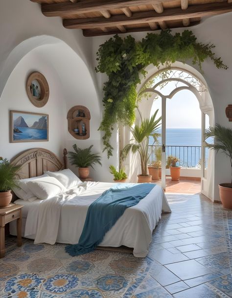 Sicily Interior Design, Sicily House, Goa Villa, Bedroom Concept, Dream Escape, Italian Country, Italy House, Europe 2024, Bloxburg Houses