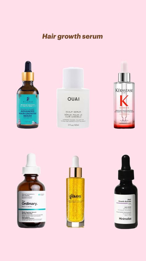 Ouai scalp serum  pilgrim hair serum kérastase Hair fall fortifying serum multi peptide hair serum ordinary gisou minimalist Hair Growth Serums, Pretty Hair Cuts, Best Hair Serum, Kerastase Hair, Wavy Hair Care, Afro Hair Care, Natural Hair Growth Tips, Hair Mask For Growth, Skin Care Toner Products