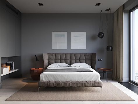 A Sleek Modern Home for a Stylish Young Family Scandinavian Interior Design Inspiration, Winter Scandinavian, Flos Aim, Bedroom Designs For Couples, Small Bedroom Remodel, Simple Bedroom Design, Floor Lamp Bedroom, Revere Pewter, Lashes Mascara