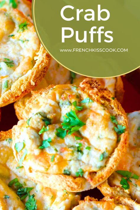 Crab Puffs Lobster Puffs, Crab Puffs, Food Skewers, Canned Crab Meat, Creamy Crab, Shortbread Bars, Flour Alternatives, Holiday Appetizer, Bechamel Sauce