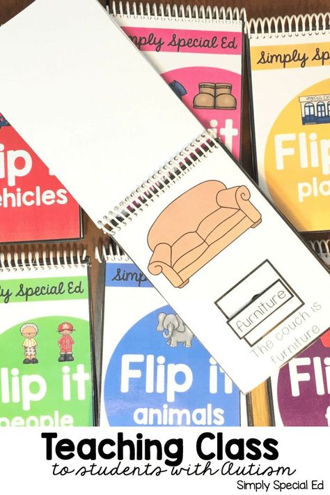 Help your special education students work on their feature function class knowledge through these flip it books! While these can be taught in discrete trial format, pre teaching and language help it work out much better for the students in our sped classroom. The categories include vehicles, animals, food, people, clothes, places, and furniture. Plus students can match through pictures, labels, or category. Click through for all the details! Special Education Lesson Plans, Middle School Special Education, Teaching Class, Early Childhood Special Education, Sped Classroom, Teaching Life Skills, Special Ed Teacher, Special Education Activities, Station Activities