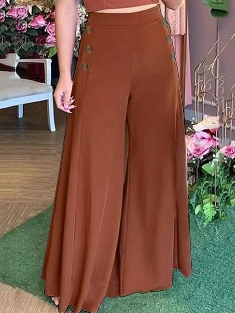 Women's Culottes Wide Leg Gauchos Pants Trousers Full Length Baggy Micro-elastic Mid Waist Fashion Loose Party Casual Black Wine S M 2023 - $24.99 Wide Leg Culottes, Weekend Fashion, Culottes Pants, Gaucho Pants, Loose Fashion, Party Details, Women Figure, Casual Weekend, Graduation Outfit