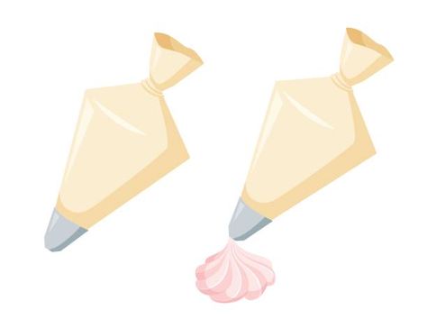 Piping Bag Tattoo, Frosting Drawing, Piping Acrylic Paint, Piping Bag Drawing, 2d Piping Tip, Frosting Piping, Cupcake Vector Illustration, Scrapbook Inspo, Cake Piping