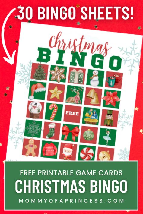 30 FREE PRINTABLE CHRISTMAS BINGO CARDS Santa Bingo Cards Free Printable, Christmas Bingo Printable Free, Bingo Printable Free, Holiday Bingo Cards, Printable Christmas Bingo Cards, Free Christmas Games, Christmas Bingo Printable, Holiday Bingo, Christmas Bingo Cards