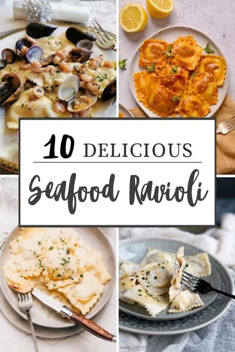 Homemade Seafood Ravioli, Seafood Ravioli Recipe, Crab Ravioli Recipe, Meat Ravioli Recipe, Seafood Ravioli, Seafood And Pasta, Ravioli Recipe Homemade, Crab Ravioli, Ravioli Recipes