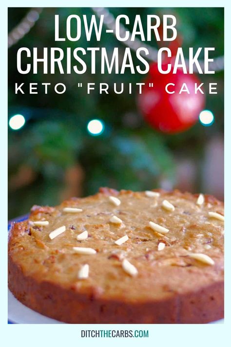 Sugar Free Fruit Cake, Xmas Cake Recipes, Low Carb Christmas, Keto Cakes, Dinner Recipes Healthy Low Carb, Ditch The Carbs, Raw Eggs, Keto Fruit, Homemade Eggnog