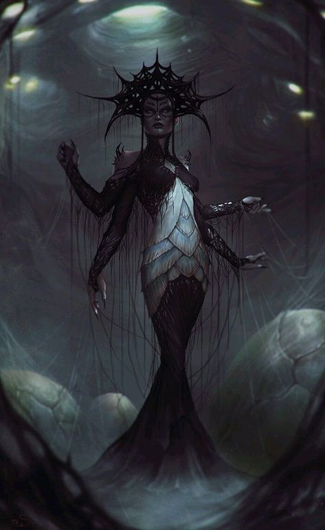 Arachne Spider Queen, Elder Scrolls Art, Heroic Fantasy, 다크 판��타지, Art Manga, Dark Elf, Fantasy Monster, Arte Fantasy, Fantasy Inspiration