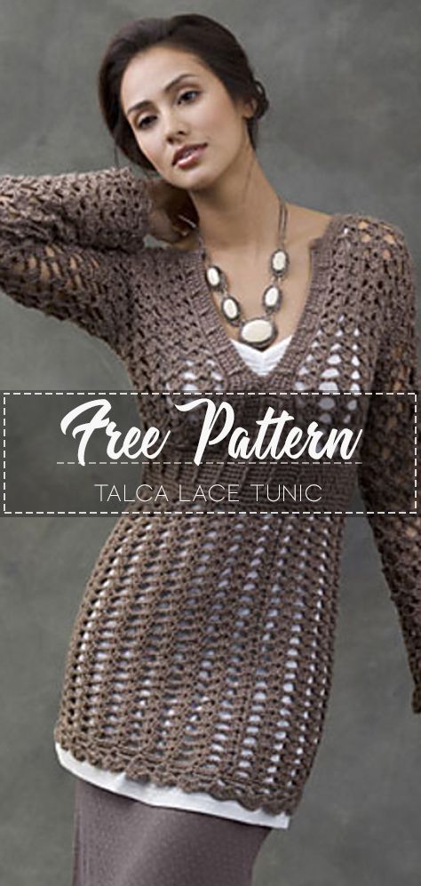 Tunic Pattern Free, Crochet Tunic Pattern, Dress Patterns Free, Cozy Crochet, Crochet Tunic, Shawl Patterns, Tunic Pattern, Blanket Patterns, Lace Tunic