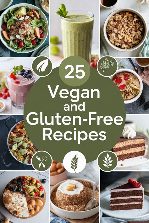 Whether you're looking for a quick and easy weeknight dinner, a stunning meal for a special occasion, or a satisfying snack, these 25 vegan and gluten-free recipes have you covered. From hearty stews and flavorful pasta dishes to decadent desserts and refreshing smoothies, there's something for everyone to enjoy. Discover a world of delicious and healthy possibilities with these versatile recipes. Gluten Dairy Corn Free Recipes, Gf And Vegan Recipes, Gluten And Vegan Recipes, Low Carb Dairy And Gluten Free Recipes, Wfpb Gluten Free Recipes, Vegan Gluten Free Dinner Ideas, Gluten Free Vegan Meal Prep, Gluten Free Meal Ideas For Dinner, Vegan Gluten Free Dinner Recipes