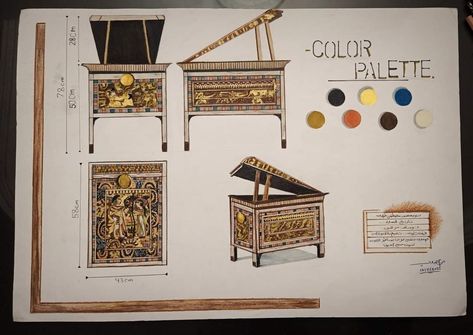 Pharaonic Furniture, Ancient Egypt Furniture, Egyptian Interior Design, Ancient Egyptian Furniture, Egypt Furniture, Boho Living Room Coffee Tables, Parisian Chic Bedroom, Egyptian Interior, College Drawing