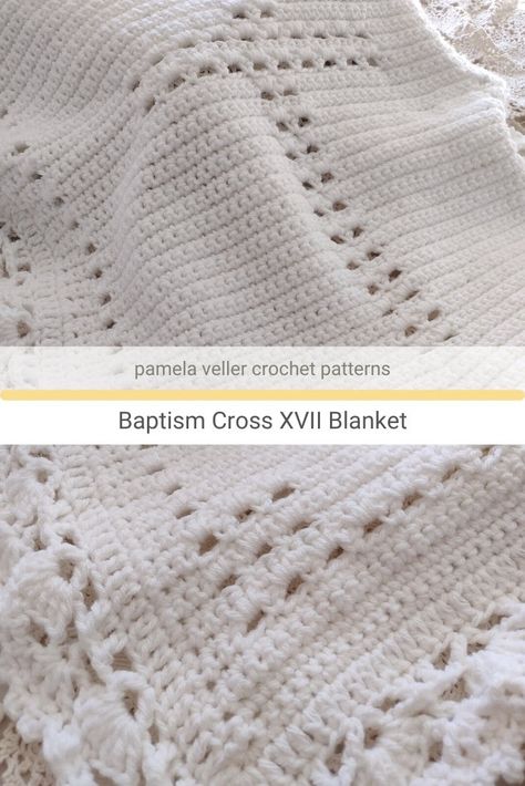 Baptismal Blanket Crochet Pattern, Crochet Cross Blanket Pattern Free, Crochet Cross Blanket, Crochet Christening Blanket, Cross Blanket, Christening Blanket, Baby Blessing, Baby Afghan Crochet, Baby Baptism