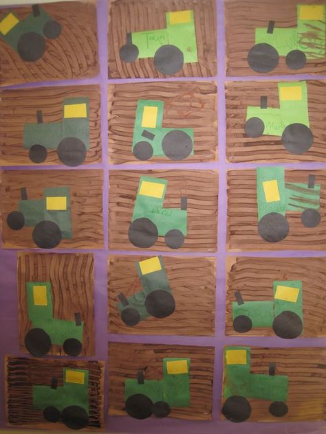 Tractor Craft, Preschool Farm Crafts, Tractor Crafts, Farm Activities Preschool, Farm Animals Preschool, Farm Lessons, Farm Theme Preschool, Farm Animal Crafts, Toddler Curriculum