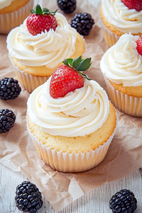 Bake these delicious vanilla cupcakes with creamy, rich frosting for the ultimate sweet treat. Easy recipe for any celebration! Vanilla Almond Cupcakes, Trendy Recipes, Moist Vanilla Cupcakes, Almond Cupcakes, Creaming Method, Creamy Frosting, Vanilla Cupcake Recipe, Cupcake Recipe, Cupcake Pan