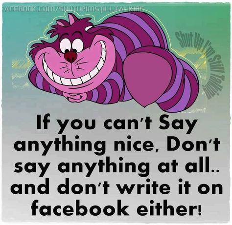 If You Can't Say Anything Nice Don't Post It On Facebook Either funny quotes… Christian Good Morning Quotes, Say Something Nice, Facebook Quotes, Laughing Quotes, Rejoice And Be Glad, Nice Quotes, Something Nice, Short Jokes Funny, Interesting Quotes