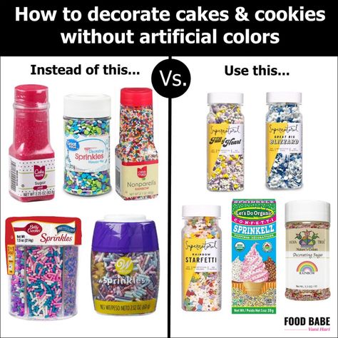 How to avoid artificial dyes at birthday parties and celebrations (recipes, products, and tips I use!) No Artificial Dye Foods, Red Dye Free Foods, Dye Free Snacks, Red Dye 40, Dye Free Foods, Creative Treats, Frosting Ideas, Organic Cake, Healthy Food Swaps