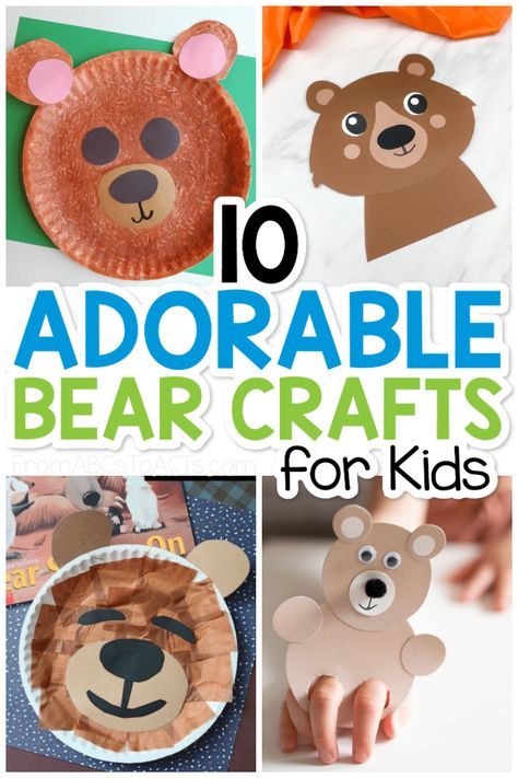 10 Adorable Bear Crafts for Kids Bear Crafts For Kids, Bear Activities Preschool, Hibernating Bear Craft, Teddy Bear Silhouette, Bear Crafts Preschool, Hibernation Preschool Activities, Brown Bear Brown Bear Activities, Teddy Bear Svg, Bears Preschool