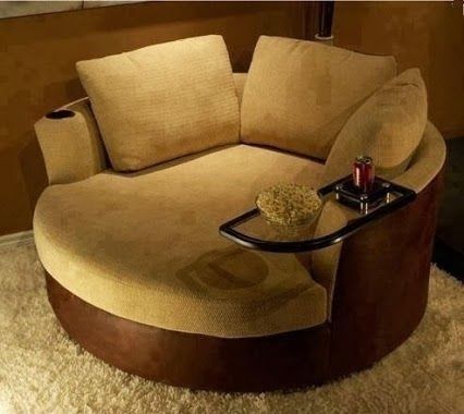 The cuddly couch for two that’s perfect for two-person sleepovers. | 30 Impossibly Cozy Pieces Of Furniture You Could Die Happy In Cuddle Couch, Cool Couches, Home Theater Seating, Home Cinema, Home Modern, Cozy Place, A Living Room, Home N Decor, Design Furniture