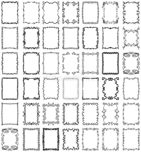 Vector Frames and Borders Collection Set. A collection of over 40 unique, hand-d , #SPONSORED, #Set, #collection, #Collection, #Vector, #Frames #ad Border Drawing Ideas, Border Drawing, Letras Cool, Drawing Borders, Hand Drawn Border, Frames Design, Doodle Borders, Doodle Frame, Doodle Frames