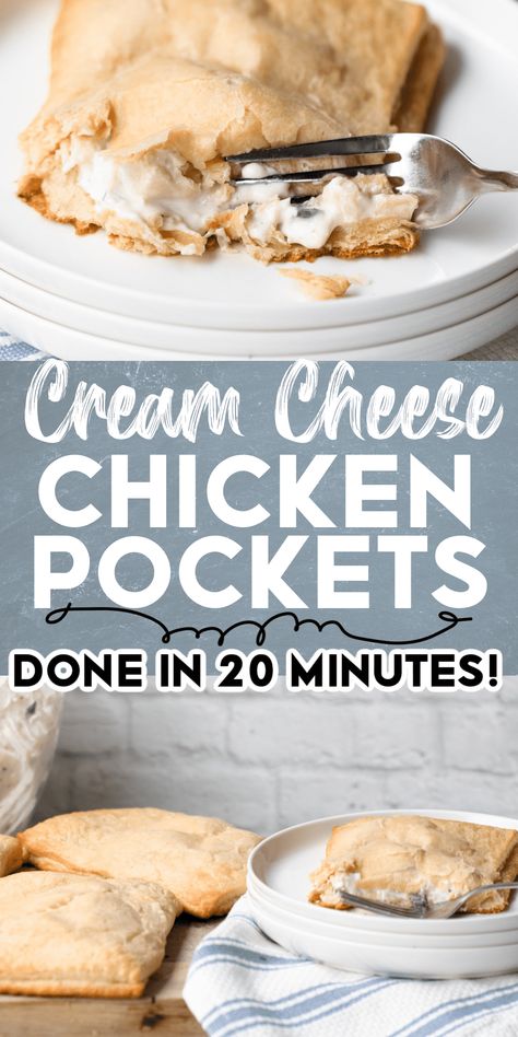 Cream Cheese Chicken Pockets - Super easy dinner! Chicken Pockets, Super Easy Dinner, Cheese Chicken, Cream Cheese Chicken, Family Board, Awesome Recipes, Easy Family Dinners, Mom Hacks, Family Dinners