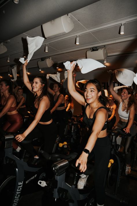 Spin Class Workout Aesthetic, Cycling Classes Aesthetic, Cycle Workout Aesthetic, Spin Studio Photoshoot, Vision Board Cycling, Spin Cycle Aesthetic, Group Fitness Aesthetic, Spin Studio Aesthetic, Cycle Class Aesthetic