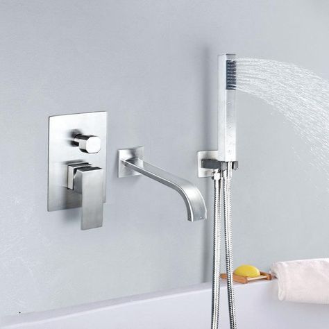 Square Bathtub, Standing Tub, Bathtub Filler, Wall Mount Tub Faucet, Bathroom Shower Faucets, Bath Mixer Taps, Bath Shower Mixer Taps, Bath Shower Mixer, Bathroom Tub