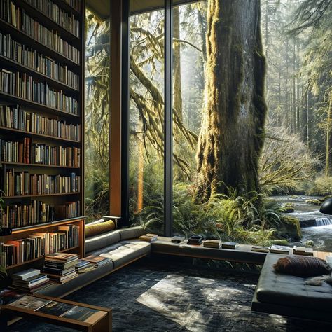 Let's go live in the forest #forestbathing #forestlovers #livingwithplants #naturelovers #fypage #librariesofinstagram #libraries… | Instagram Forest Library, October Sun, Gold Skies, Forest Bathing, Entrance Gates, Design Your Dream House, Elle Decor, Letting Go, Entrance