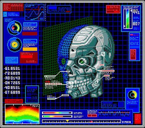 Video Game Interface, Game Over Gif, Pixel Art Video, 90s Technology, Terminator Art, 90s Games, 90s Video Games, Bahasa Jepun, Piskel Art