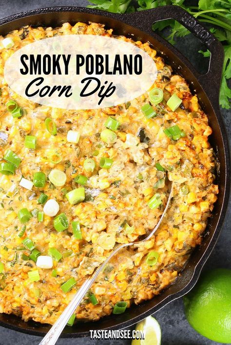 Poblano Pepper Dip Recipes, Smoked Poblano Peppers, Smoked Poblano Pepper Recipes, Poblano Corn, Grilled Side, Cream Cheese Smoked, Corn Grilled, Recipes Corn, Corn Dip Recipes