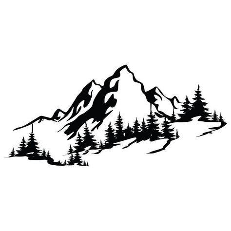 See Tattoo, Mountain Silhouette, Nature Art Drawings, Mountain Drawing, Laser Engraved Ideas, Laser Art, Mountain Tattoo, Wood Burning Patterns, Wood Burning Art