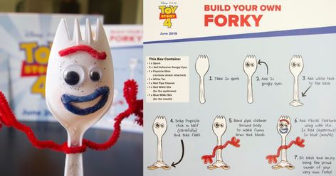 Want to build your own Forky from Toy Story 4? Well, read our post and watch our video to check out how to make Bonnie's and Woody's wonderful new friend with just a few simple supplies. Make Your Own Forky Printable, Build Your Own Forky, Make Your Own Forky, Vacation Bible School Themes, Pixar Shorts, National Best Friend Day, Story Birthday, All Codes, Toy Story 3