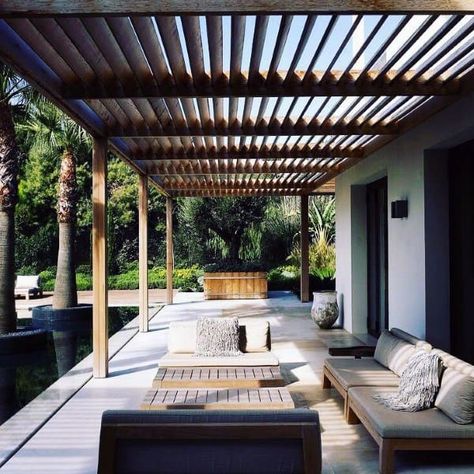 Top 60 Best Pergola Ideas - Backyard Splendor In The Shade Modern Patio Design, Cheap Pergola, Pergola Lighting, Modern Pergola, Pergola Attached To House, Pergola Design, Pergola Canopy, Wooden Pergola, Outdoor Furniture Design