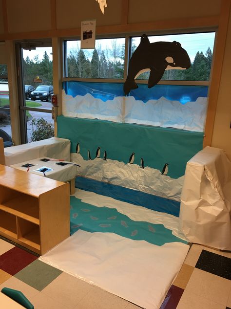 Arctic Dramatic Play Area, Animals Dramatic Play Preschool, Antartica Activities For Preschool, Artic Animals Dramatic Play, Winter Theme Preschool Dramatic Play, Preschool Arctic Theme, Winter Themed Dramatic Play, Arctic Animal Dramatic Play, Polar Animals Kindergarten