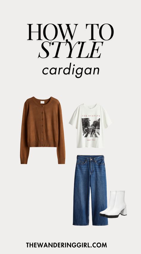 What To Wear With a Cardigan: 15 Incredible Looks - The Wandering Girl What To Wear Under A Cardigan, Cardigans Outfit, Style A Cardigan, How To Style A Cardigan, Cute Cardigan Outfits, Cardigan Outfit Ideas, Light Blue Jeans Outfit, Thick Knit Cardigan, Blue Jean Outfits