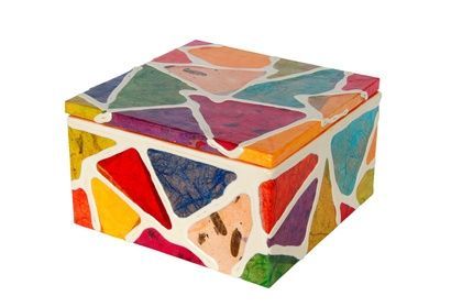 Papier-Mache Box Craft Ideas thumbnail Craft Boxes, Making Paper Mache, Exploding Box Card, Paper Mache Boxes, Papel Mache, Shadow Puppets, Craft Box, Diy Box, How To Decorate