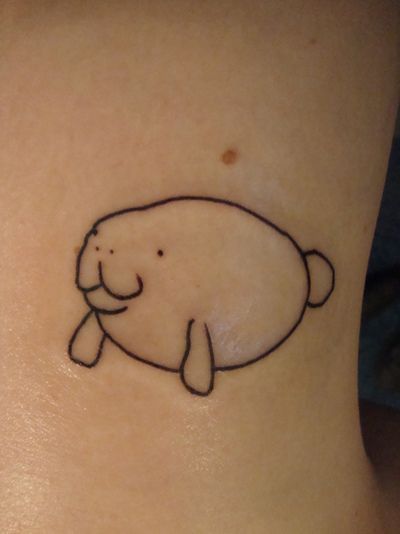 Cute fat manatee tattoo | www.otzi.app Dumbest Tattoos, Seal Tattoo, Stick Poke Tattoo, Stick N Poke Tattoo, Cute Little Tattoos, Smink Inspiration, Poke Tattoo, Cute Tattoos For Women, Funny Tattoos