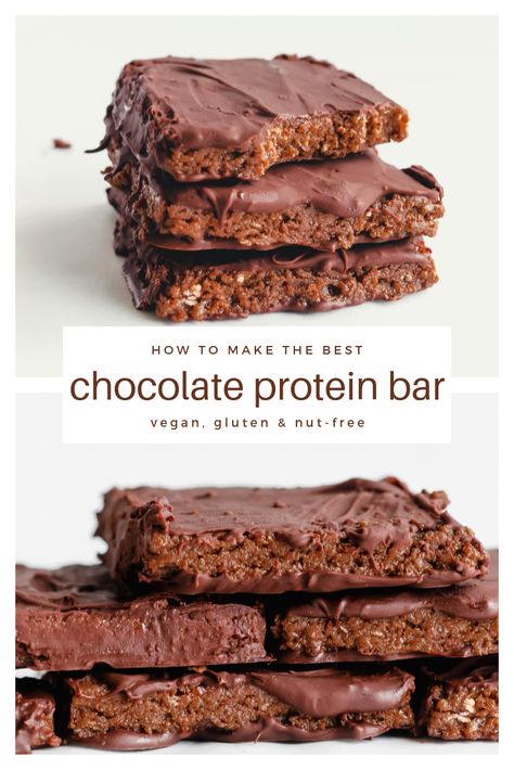 Easy Chocolate Protein Bars (Vegan, Gluten Free, Top 8 Free) · Allergylicious Protein Bars Vegan, Chocolate Peanut Butter Protein Bars, Pancakes Protein, Chocolate Protein Bars, Peanut Butter Protein Bars, Vegan Protein Bars, Protein Bars Homemade, Protein Dinner, Protein Bar Recipes