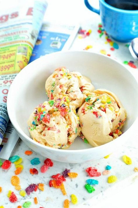 9 Cereal Ice Creams That’ll Make You Chill AF This Summer - Brit + Co Fruity Pebbles Ice Cream, Fruity Pebble, Ice Creamery, Flavored Ice, Flavor Ice, Fruity Pebbles, Ice Cream Recipe, The Hardest Part, Make Ice Cream