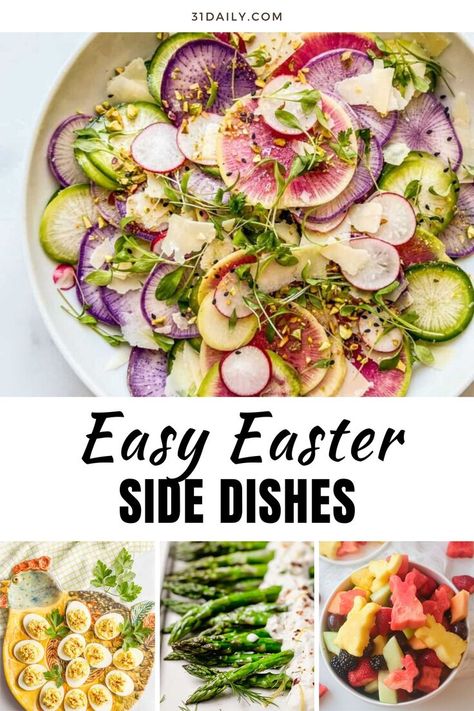 Easter Side Dishes: When it comes to Easter, festively bright and delicious side dishes make the meal. While we will always love an Easter ham or leg of lamb, these sides may even rival the main event. Easy Easter Side Dishes, Easter Ham Dinner, Easter Side Dishes Vegetables, Easter Vegetables, Lamb Side Dishes, Easter Dinner Sides, Recipes For Easter, Easter Salad, Easter Sides