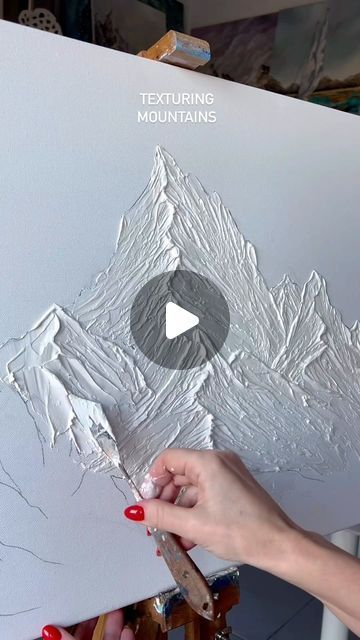 artist Yuliia Kiselova on Instagram: "I share with you the process of painting mountains with texture paste, acrylic paints and golden potal.   ☝️ And I remind you that if you dream of learning how to create such paintings, I offer 3 instructional videos. (From simple to complex).  📲 Write: I want a lesson   #mountains, #textured, #texturing #lessonart #artlesson , #goldmountain, #gold, #goldensands #landscape, #texturepainting , #gift, #buypainting #mountainpainting #mountainpaintings #originalartforsale #decorhome #mountainhotel #mountainslife #masterclass #artmasterclass #mountaindecor #mountaindecoration #matterhornart #matterhornmonday #matterhorn #alpsart #swissalps" Diy Canvas Art Videos, Textured Abstract Painting Acrylics, Textured Canvas Art Mountains, Textured Mountain Painting, Mountain Abstract Painting, Diy Mountain Wall Art, Matterhorn Painting, Mountain Canvas Painting, Plaster Painting On Canvas