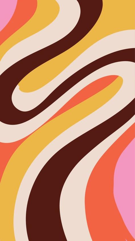 Abstract vertical psychedelic background with colorful curvy waves. Trendy vector illustration in style hippie 60s, 70s. 1920-1080 screen size 60s Abstract Art, Paint Swirl Art, 70s Illustration Graphics, 60s Psychadelic Art, 70s Psychadelic Art, 1970s Graphic Design, 60s Graphic Design, 1960s Graphics, 60s Background