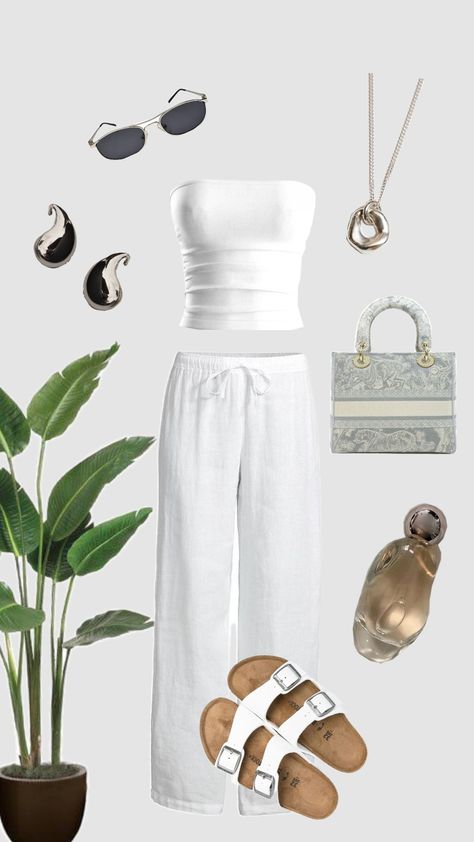 #outfitideas #outfitcollage #outfit #cleangirl #cleangirloutfit #perfume #dior #birkenstocks #silverjewelry Birkenstock Outfit Sandals, White Birkenstock Outfit, Birkenstock Sandals Outfit, White Birkenstocks, Birkenstock Outfit, Sandals Outfit, Birkenstock Sandals, Fashion Updates, Birkenstock