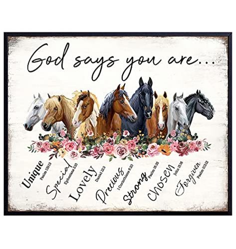 Horse Canvas, Horse Inspiration, Western Gifts, Horse Posters, Religious Wall Art, Watercolor Horse, Horse Wall Art, God Says, Horse Wall