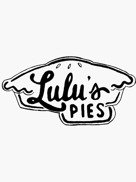 "Lulu's Pie Logo" Sticker by lindzid | Redbubble Pie Branding, Logo Design Inspiration Restaurant, Sticker Logo Design, Pie Logo, Waitress The Musical, Australian Meat Pie, Dessert Logo, Cycle Logo, Logo Bakery